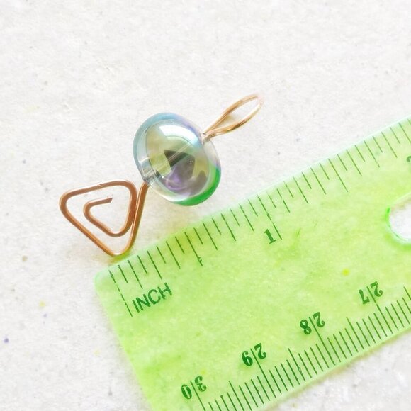 Minimalist - Geometric - Triangle! Short Chunky Iridescent Boho Dangle Earrings - Picture 6 of 7